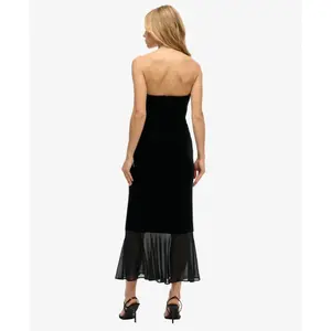 Long strapless velvet dress for women Superdry image-4