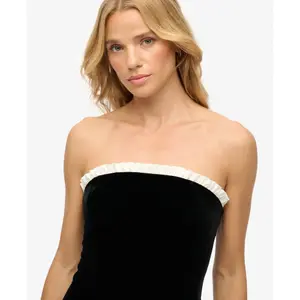Long strapless velvet dress for women Superdry image-6