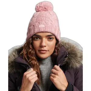 Bonnet pompon en mailles torsadées femme Superdry image-1