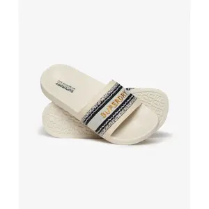 Vegan canvas pool slides for girls Superdry image-1