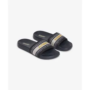 Vegan canvas pool slides for girls Superdry image-2