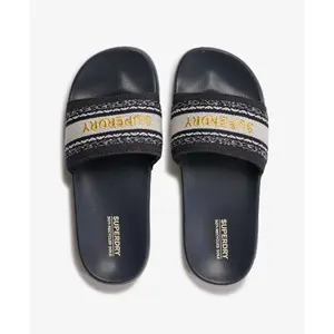 Vegan canvas pool slides for girls Superdry image-4