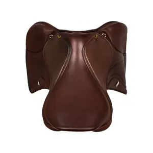 Dubbele leren springzadel voor paard Supreme Los Angeles image-2