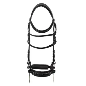 Bridon équitation muserolle combinée pour cheval Supreme Hackamore image-1