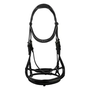 Freio de equitação com muserola combinada para cavalo de dressagem com rédeas de borracha Supreme Modello Hemelite image-1