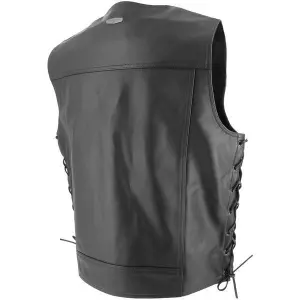 Gilet cuir moto avec lacets Soubirac image-1