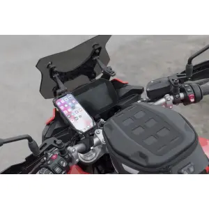Soporte grande para smartphone de moto con correas de silicona SW-Motech T-Lock image-1