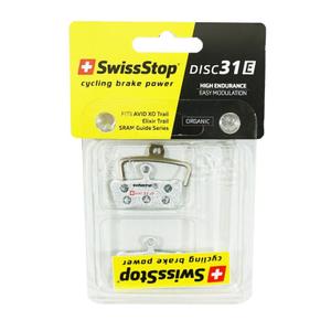 Ein Paar Bremsbeläge für Mountainbikes und Fahrräder mit erhöhter Lebensdauer Swissstop Avid Xo Trail, Elixir 9 Und Elixir 7 Trail, Sram G2 Ultimate Und Rsc, Guide Ultimate, Rsc, Rs, R, T (Swissstop Organic - Disc 31E) image-1