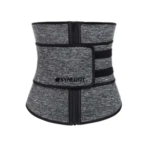 Ceinture de sudation néoprène et lycra avec double scratch et fermeture éclair Synerfit Fitness image-0