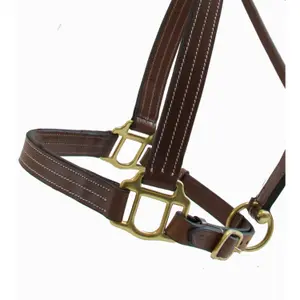 Lædergrime til hest T de T Trippled Stiched image-2