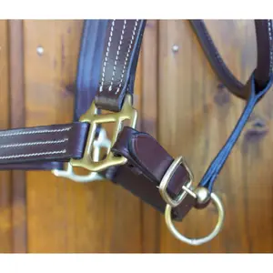 Lædergrime til hest T de T Trippled Stiched image-3