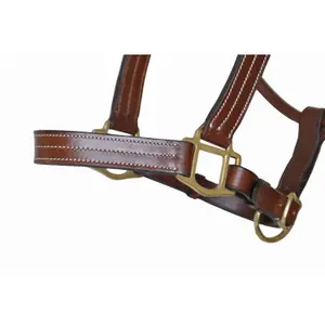 Lædergrime til hest T de T Trippled Stiched image-2