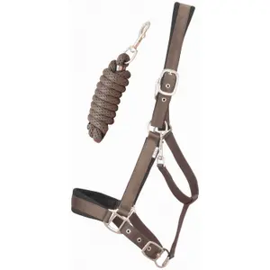 Satin horse halter lined with round lead rope T de T image-0