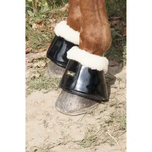 Sinos de cavalo fechados em pele de ovelha envernizada T de T image-1