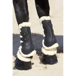Botas de cavalo abertas à frente com forro em pele de carneiro sintética T de T Proteck Compet image-1