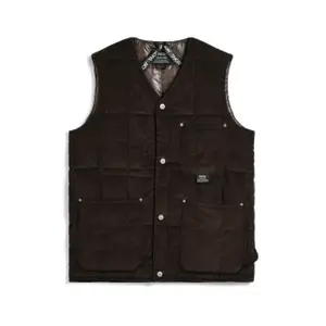 taion-001bwk-ct-d-brown-doudoune-sans-manches-avec-col-v-taion-corduroy-d-brown