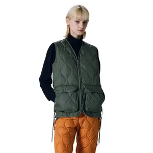 Gilet con zip a frange con scollo a V Taion image-1
