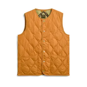 Ärmellose Daunenjacke aus geknöpftem Militärmaterial mit Rundhalsausschnitt Taion image-0