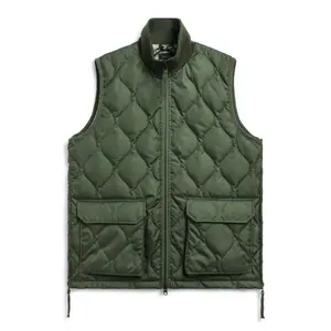 Ärmellose, gerippte Militär-Daunenjacke mit hohem Kragen und Reißverschluss Taion image-0