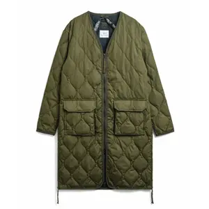 Doudoune militaire zippé à col en V Taion image-0