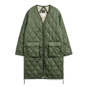 Militärische Daunenjacke mit Reißverschluss und V-Ausschnitt Taion image-0