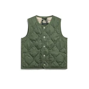 Children's round-neck sleeveless military button-down jacket Taion image-0