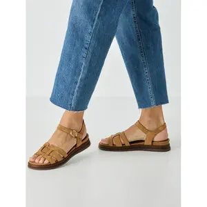 Kobiece sandały na koturnie ze skóry Tamaris image-2