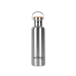 Icassable thermos with bamboo cap in stainless steel Tatonka