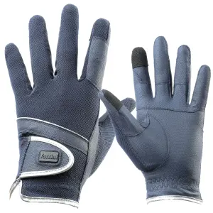 Silver and technical fabric gloves Tattini image-0