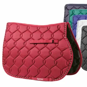 Tapis de selle pour cheval surpiqué à gouttes de losanges Tattini image-0