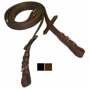 Rênes pour cheval simples en cuir lisse Tattini image-0