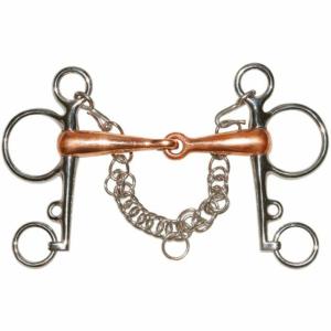 Pelham für zerbrochenes Pferd aus rostfreiem Stahl mit Vollkupfer-Läufen Tattini image-0