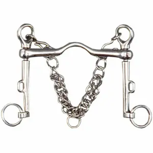 Stainless steel horse bridle bit with tongue hole Tattini image-0
