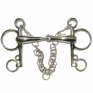 Pelham for horse with short branches with curb chain and hooks Tattini image-0