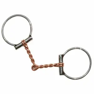 Stainless steel and copper d-bit for horse with barrel Tattini image-0