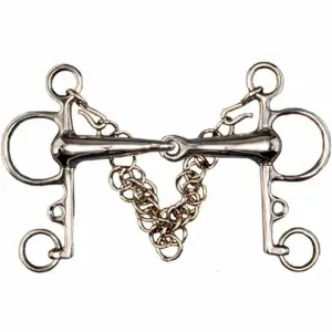 Pelham pour cheval bris en inox creux + gourmette Tattini Pelham image-0
