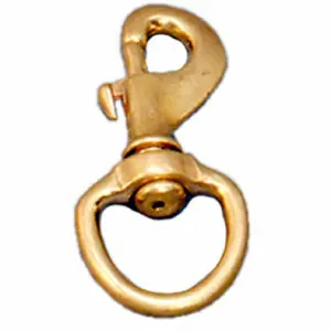 Mousqueton pour cheval grand tirette à oeil tournant laiton Tattini image-0