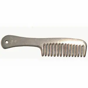 Peine de aluminio para pelo de caballo con mango ancho y púas Tattini image-0