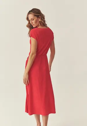 Crinkled Dress with Belt Women Tatuum Sadi image-3