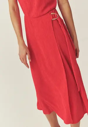 Crinkled Dress with Belt Women Tatuum Sadi image-4