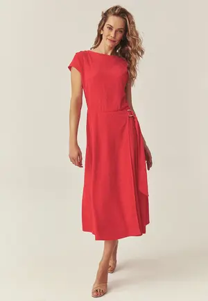 Crinkled Dress with Belt Women Tatuum Sadi image-2