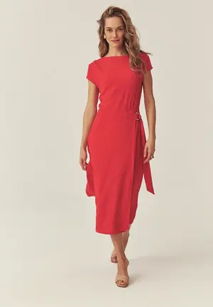 Crinkled Dress with Belt Women Tatuum Sadi image-1