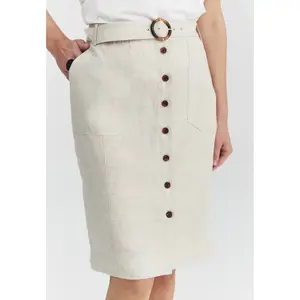 Linen Skirt with Belt Women Tatuum Soforita image-1