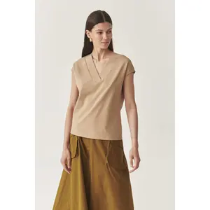 V-Ausschnitt Baumwollbluse für Damen Tatuum Navix image-1