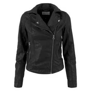 Donna Urban Classic parka in pelle imitazione biker image-0