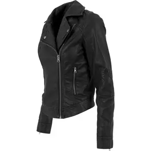 Donna Urban Classic parka in pelle imitazione biker image-3
