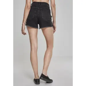 Short femme Urban Classic waist denim lace up image-2