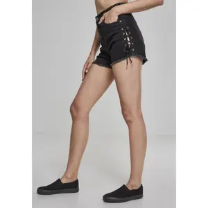 Short femme Urban Classic waist denim lace up image-4