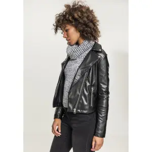 Parka mulher motociclista urbana clássica de couro falso image-4