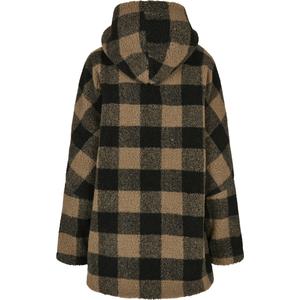 Fleece Frau große Größen Urban Classics hooded oversized check sherpa image-1